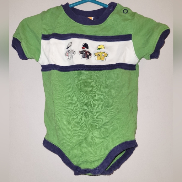 ⚾️ Vintage Gymboree Green Baseball Themed Cotton Onesie - Picture 1 of 4